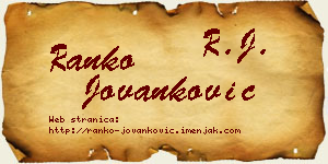 Ranko Jovanković vizit kartica